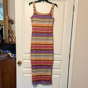 SHEIN Multicolor Geometric Midi Dress